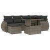 vidaXL Salon de jardin avec coussins 7 pcs gris r&eacute;sine tress&eacute;e