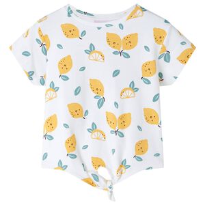 vidaXL T-shirt pour enfants avec ourlet nou&eacute; &eacute;cru 92