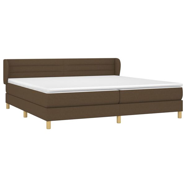 vidaXL Sommier &agrave; lattes de lit avec matelas Marron fonc&eacute; 200x200 cm