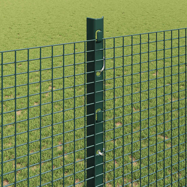 vidaXL Cl&ocirc;ture avec poteau Vert 1,2 x 25 m Acier et PVC