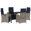 vidaXL Ensemble de salle &agrave; manger pour jardin 5 pc Gris polyrotin