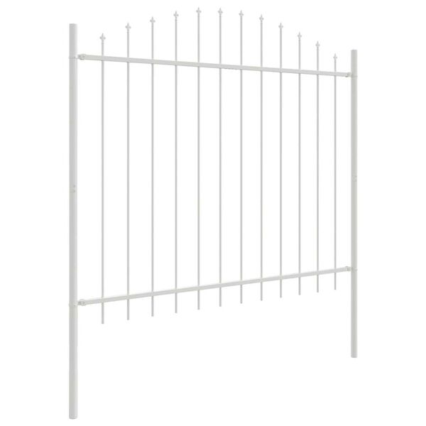 vidaXL Cl&ocirc;ture de jardin Blanc 170 x 190 cm Acier enduit de poudre