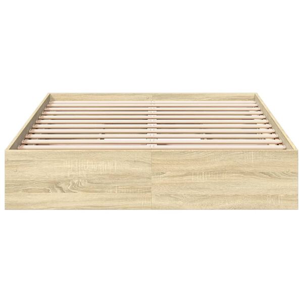 vidaXL Cadre de lit avec tiroirs sans matelas ch&ecirc;ne sonoma 135x190 cm