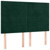 vidaXL T&ecirc;te de lit &agrave; LED Vert fonc&eacute; 144x5x118/128 cm Velours