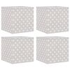 vidaXL Bo&icirc;tes de rangement pliables 4 pcs cr&egrave;me tissu intiss&eacute;