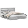 vidaXL Lit de Rangement Gris Sonoma 200 x 200 cm Bois d'ing&eacute;nierie