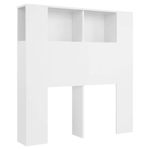vidaXL Armoire &agrave; t&ecirc;te de lit Blanc 100x18,5x102,5 cm