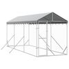 vidaXL Chenil d'ext&eacute;rieur pour chiens avec toit argent&eacute; 2x6x2,5 m