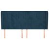 vidaXL T&ecirc;te de lit avec oreilles Bleu fonc&eacute; 183x23x118/128 cm Velours