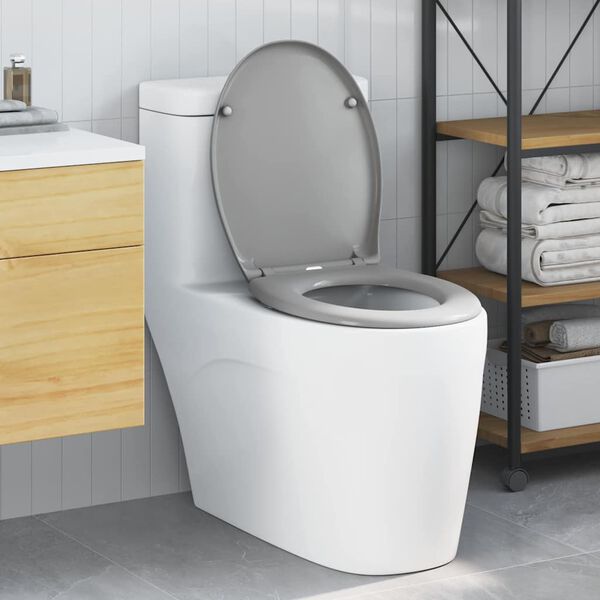 vidaXL Si&egrave;ge de toilette Gris 44,8 x 37,3 x 4,2 cm Duroplast