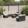 vidaXL Salon de jardin 10 pcs avec coussins noir r&eacute;sine tress&eacute;e