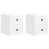 vidaXL Cabinet de chevet mural 2 pcs Blanc brillant 33 x 34,5 x 40 cm