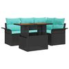 vidaXL Ensemble de canap&eacute; de jardin 5 pc Noir Poly rotin