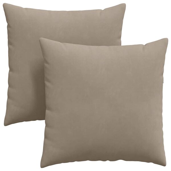 vidaXL Coussins de canapé 2 pcs Taupe 80 x 80 cm tissu