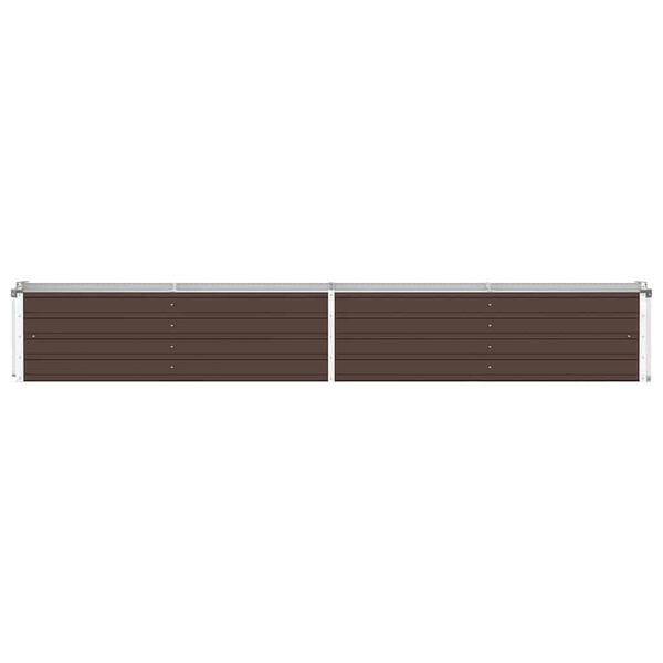 vidaXL Lit sur&eacute;lev&eacute; de jardin Acier galvanis&eacute; 320x40x45 cm Marron