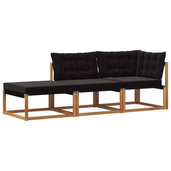vidaXL Unit&eacute;s de sofa sectionnel d'ext&eacute;rieur 3 Pi&egrave;ce Naturel