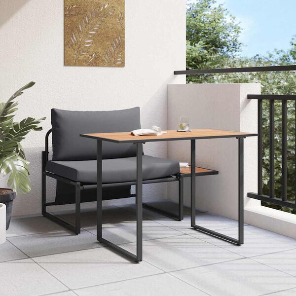 vidaXL Mobilier de Patio en Acier 2 pcs Anthracite Acier