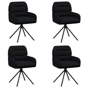 vidaXL Chaises de salle &agrave; manger pivotantes 4 pc Simili cuir Noir