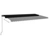 vidaXL Auvent automatique capteur de vent et LED 600x300 cm Anthracite