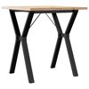 vidaXL Table &agrave; manger cadre en Y 70x70x75,5cm bois de pin massif acier