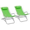 vidaXL Chaises &agrave; bascule lot de 2 Acier Vert