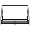 vidaXL Cadre de lit pour enfants noir 80x200 cm bois de pin massif