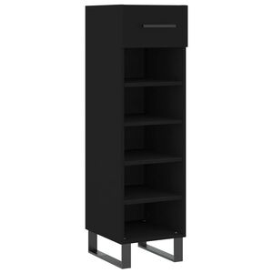 vidaXL Armoire &agrave; chaussures noir 30x35x105 cm bois d'ing&eacute;nierie