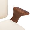 vidaXL Chaise pivotante de bureau Cr&egrave;me Similicuir et bois courb&eacute;