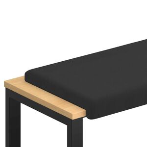vidaXL Coussin de banc Velours Textur&eacute; Noir Profondeur 35 cm