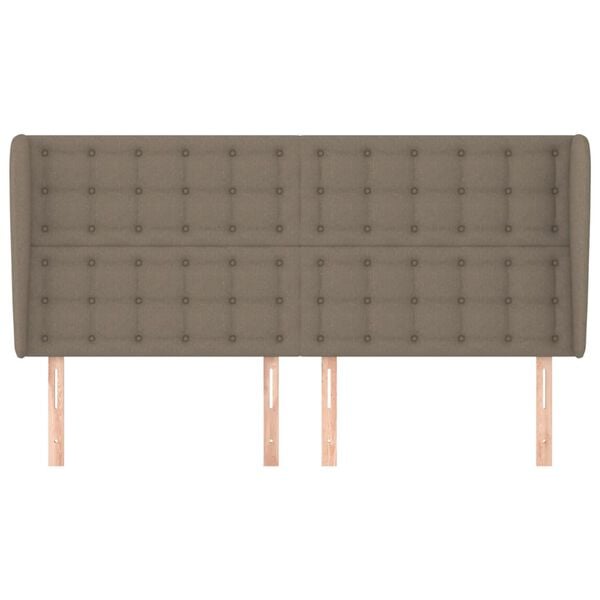 vidaXL T&ecirc;te de lit avec oreilles Taupe 183x23x118/128 cm Tissu