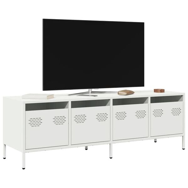 vidaXL Meuble TV blanc 135x39x43,5 cm acier laminé à froid