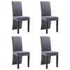 vidaXL Chaises &agrave; manger lot de 4 gris similicuir daim