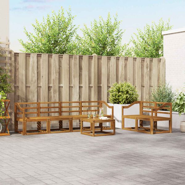 vidaXL Ensemble de canap&eacute;s d'ext&eacute;rieur 7 pcs Naturel