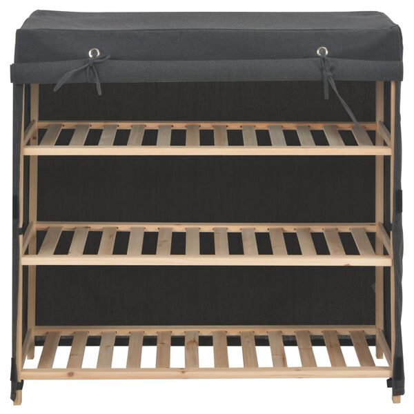 vidaXL Armoire &agrave; chaussures avec housse Gris 79x40x80 cm Tissu