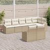 vidaXL Ensemble de canap&eacute; de jardin 8 pcs Beige et blanc polyrotin