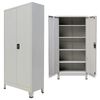 vidaXL Armoire de bureau avec 2 portes Acier 90 x 40 x 180 cm Gris