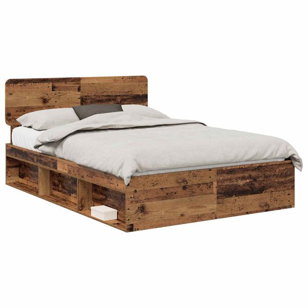 vidaXL Cadre de lit Bois ancien 160 x 200 cm Pin massif