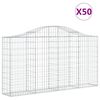 vidaXL Paniers &agrave; gabions arqu&eacute;s 50 pcs 200x30x100/120 cm Fer galvanis&eacute;