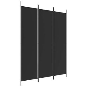 vidaXL Cloison de s&eacute;paration 3 panneaux Noir 150x200 cm Tissu