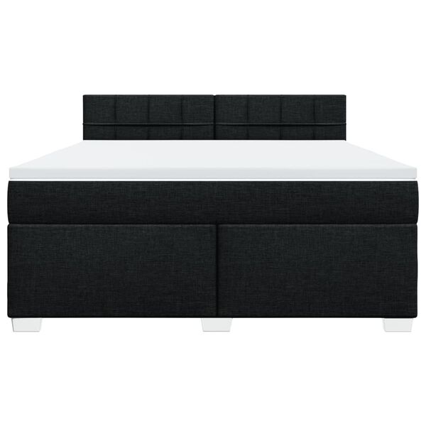 vidaXL Sommier &agrave; lattes de lit avec matelas Noir 180x200 cm Tissu
