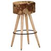 vidaXL Tabourets de bar lot de 2 cuir v&eacute;ritable et bois de manguier