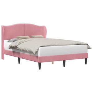 vidaXL Cadre de lit avec t&ecirc;te de lit Rose 140 x 200 cm Velours