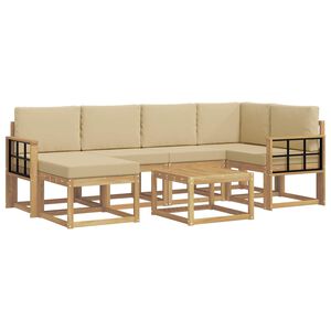 vidaXL Ensemble de canap&eacute;s d'ext&eacute;rieur 7 pc Blanc et Beige