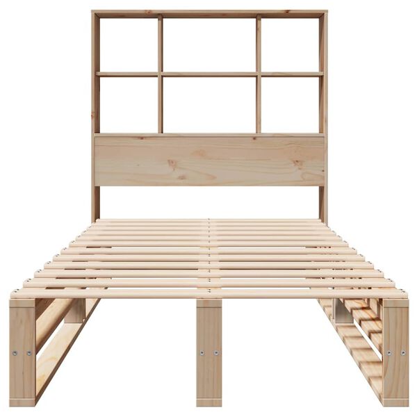 vidaXL Lit biblioth&egrave;que sans matelas 90x190 cm bois massif