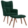 vidaXL Chaise de relaxation avec repose-pied Vert fonc&eacute; Velours