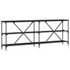 vidaXL Table console Ch&ecirc;ne noir 200 x 30 x 75 cm Bois d'ing&eacute;nierie