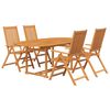 vidaXL Ensemble &agrave; manger de jardin 5 pcs Bois d'acacia massif 150-200 cm