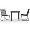 vidaXL Ensemble &agrave; manger d'ext&eacute;rieur 3 pcs r&eacute;sine tress&eacute;e et verre