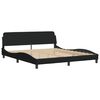 vidaXL Lit avec matelas Dover noir 180x200 cm tissu