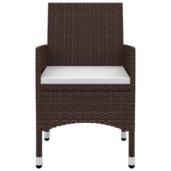 vidaXL Ensemble &agrave; manger de jardin coussins 7 pcs R&eacute;sine tress&eacute;e Verre